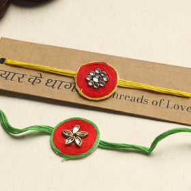 Handmade Kundan Work Rakhi (Assorted Set of 2)