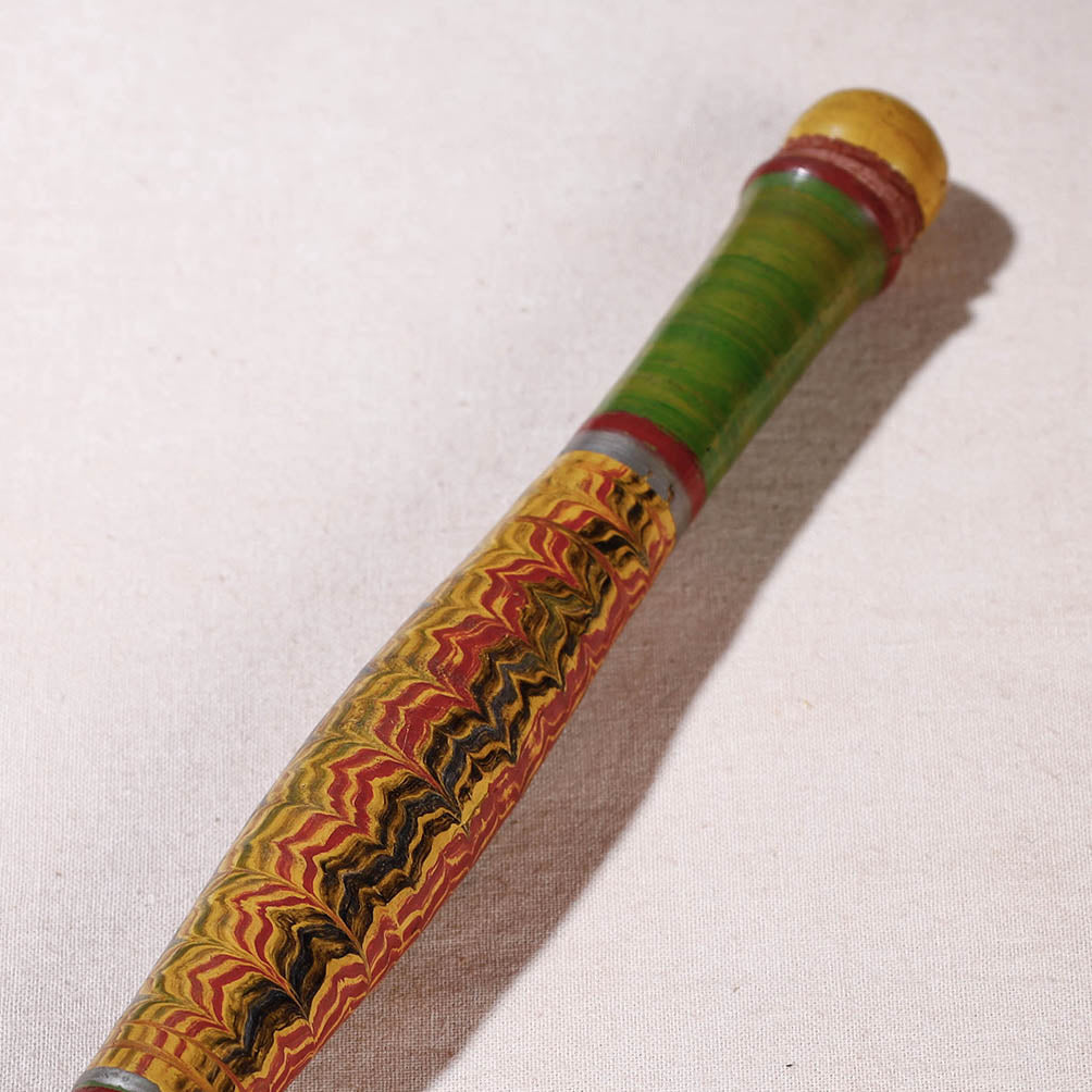  Handmade Lacquered Wooden Belan/बेलन (Chapatti Roller, Rolling Pin - Small) 