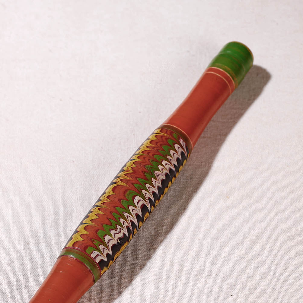  Handmade Lacquered Wooden Belan/बेलन (Chapatti Roller, Rolling Pin - Small) 