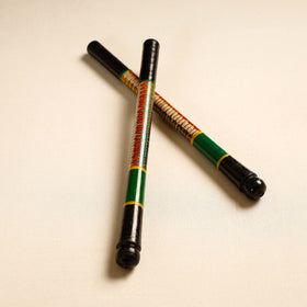 Handmade Lacquered Wooden Garba Dandiya Sticks 