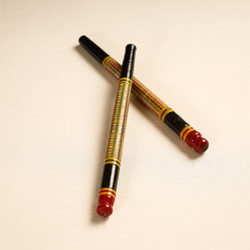  Handmade Lacquered Wooden Garba Dandiya Sticks 