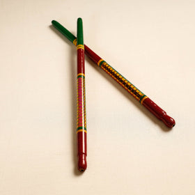  Handmade Lacquered Wooden Garba Dandiya Sticks 