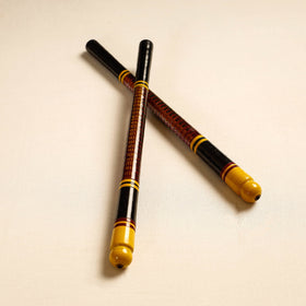  Handmade Lacquered Wooden Garba Dandiya Sticks 