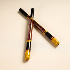  Handmade Lacquered Wooden Garba Dandiya Sticks 