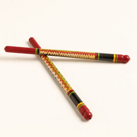  Handmade Lacquered Wooden Garba Dandiya Sticks 