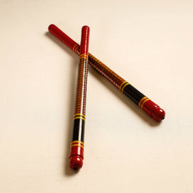  Handmade Lacquered Wooden Garba Dandiya Sticks 