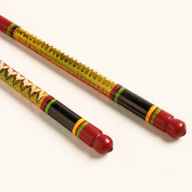 Handmade Lacquered Wooden Garba Dandiya Sticks 