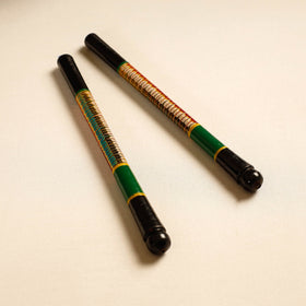  Handmade Lacquered Wooden Garba Dandiya Sticks 