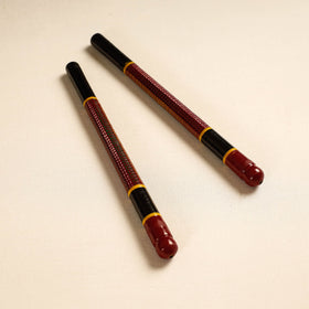  Handmade Lacquered Wooden Garba Dandiya Sticks 