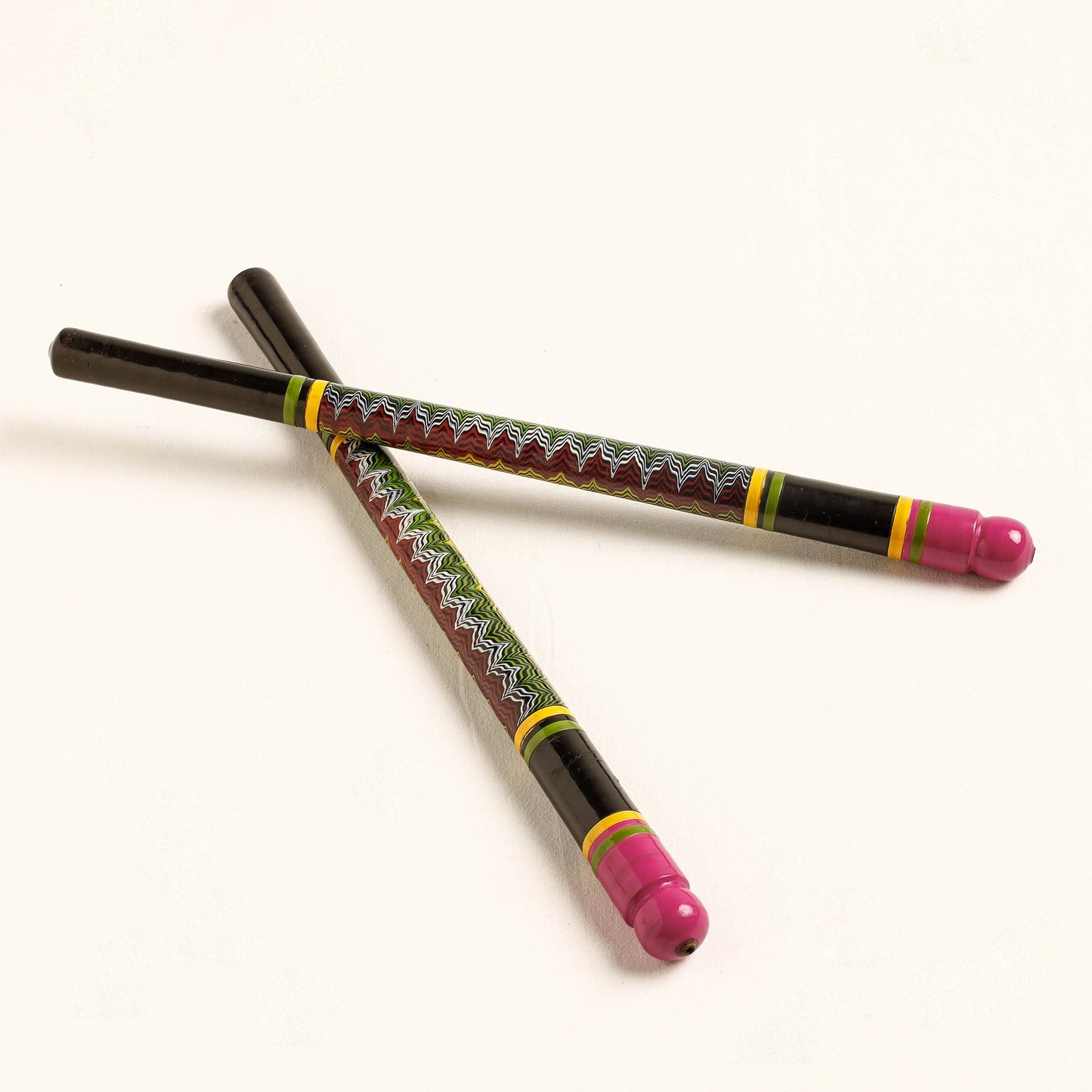  Handmade Lacquered Wooden Garba Dandiya Sticks 