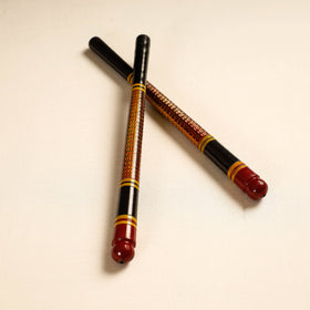  Handmade Lacquered Wooden Garba Dandiya Sticks 