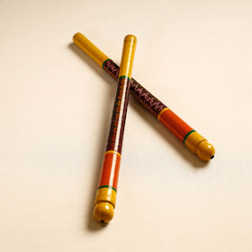  Handmade Lacquered Wooden Garba Dandiya Sticks 