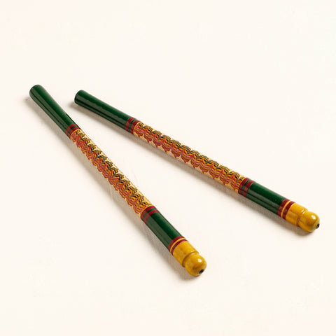  Handmade Lacquered Wooden Garba Dandiya Sticks 