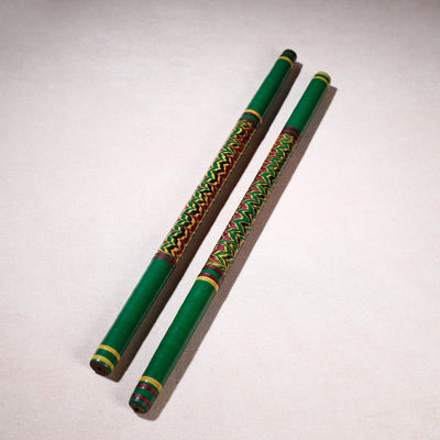  Handmade Lacquered Wooden Garba Dandiya Sticks 