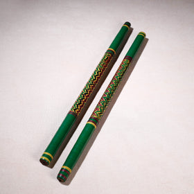  Handmade Lacquered Wooden Garba Dandiya Sticks 