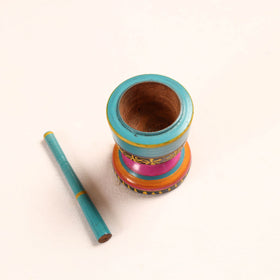  Handmade Lacquered Wooden Mortar & Pestle Set - Big 