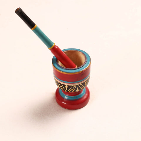  Handmade Lacquered Wooden Mortar & Pestle Set - Big 