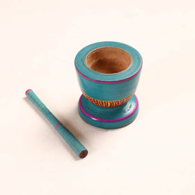 Handmade Lacquered Wooden Mortar & Pestle Set - Big 