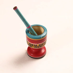  Handmade Lacquered Wooden Mortar & Pestle Set - Big 