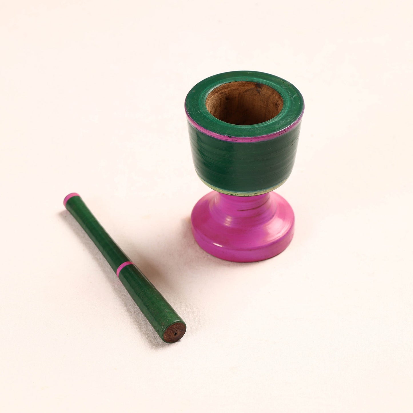  Handmade Lacquered Wooden Mortar & Pestle Set - Big 