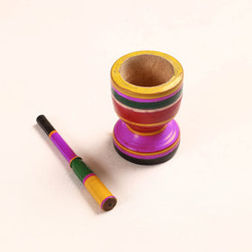  Handmade Lacquered Wooden Mortar & Pestle Set - Big 