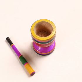  Handmade Lacquered Wooden Mortar & Pestle Set - Big 