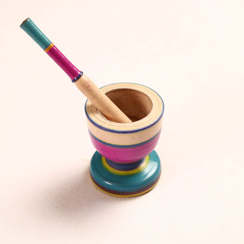  Handmade Lacquered Wooden Mortar & Pestle Set - Big 