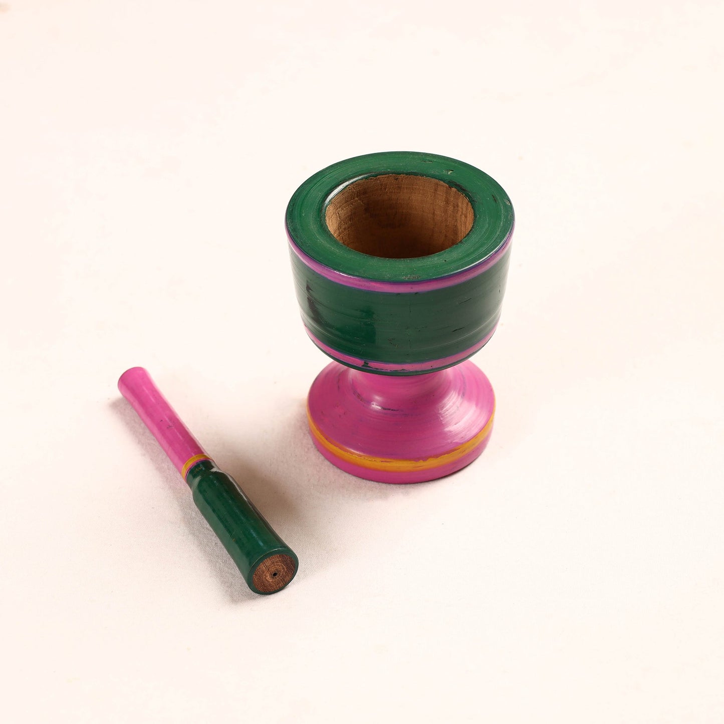  Handmade Lacquered Wooden Mortar & Pestle Set - Big 