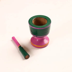  Handmade Lacquered Wooden Mortar & Pestle Set - Big 
