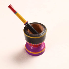  Handmade Lacquered Wooden Mortar & Pestle Set - Big 