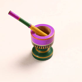  Handmade Lacquered Wooden Mortar & Pestle Set - Big 