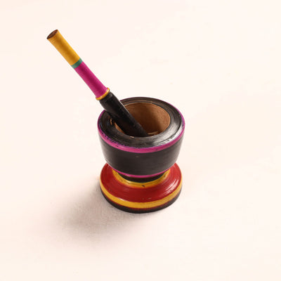  Handmade Lacquered Wooden Mortar & Pestle Set - Big 