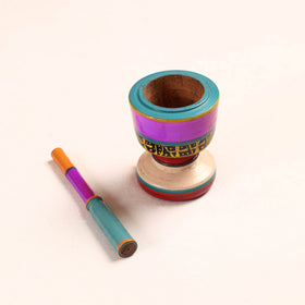  Handmade Lacquered Wooden Mortar & Pestle Set - Big 