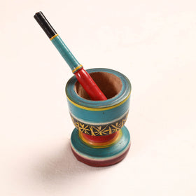  Handmade Lacquered Wooden Mortar & Pestle Set - Big 