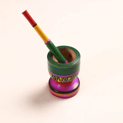  Handmade Lacquered Wooden Mortar & Pestle Set - Big 