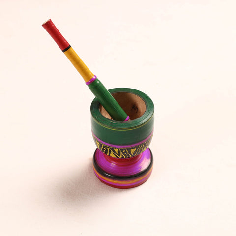  Handmade Lacquered Wooden Mortar & Pestle Set - Big 