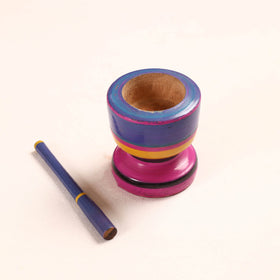  Handmade Lacquered Wooden Mortar & Pestle Set - Big 