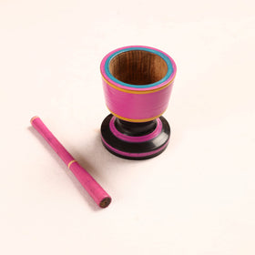 Handmade Lacquered Wooden Mortar & Pestle Set - Big 