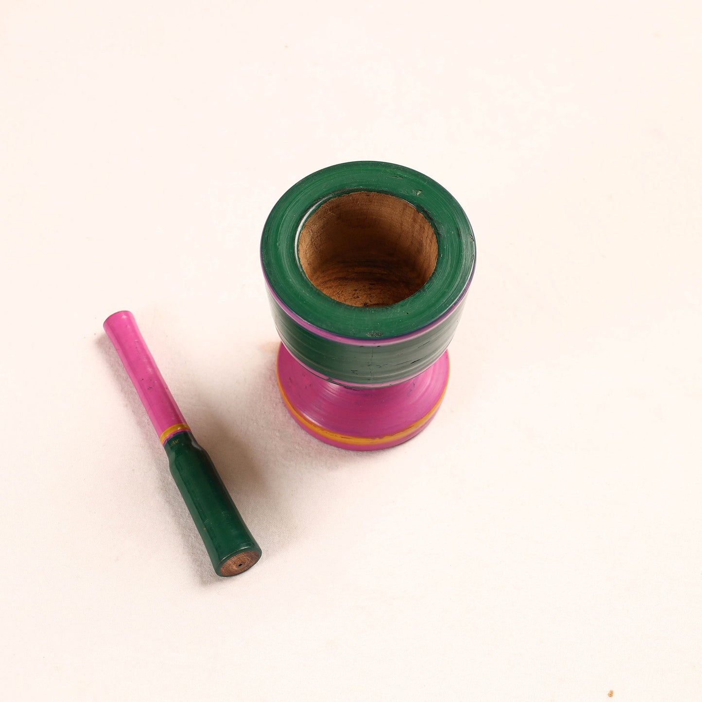  Handmade Lacquered Wooden Mortar & Pestle Set - Big 