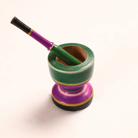  Handmade Lacquered Wooden Mortar & Pestle Set - Big 