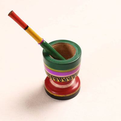  Handmade Lacquered Wooden Mortar & Pestle Set - Big 