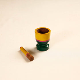  Handmade Lacquered Wooden Mortar & Pestle Set - Small 