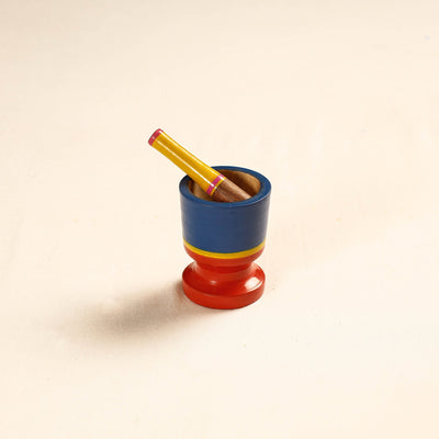  Handmade Lacquered Wooden Mortar & Pestle Set - Small 