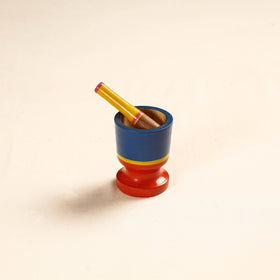  Handmade Lacquered Wooden Mortar & Pestle Set - Small 