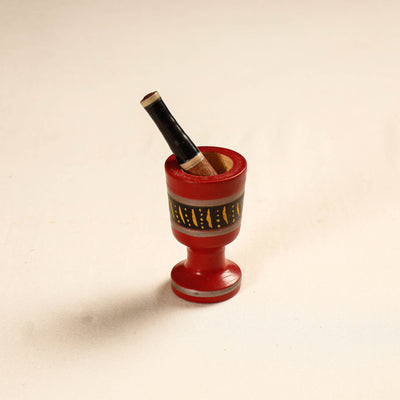  Handmade Lacquered Wooden Mortar & Pestle Set - Small 