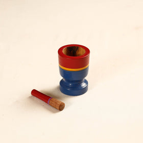  Handmade Lacquered Wooden Mortar & Pestle Set - Small 