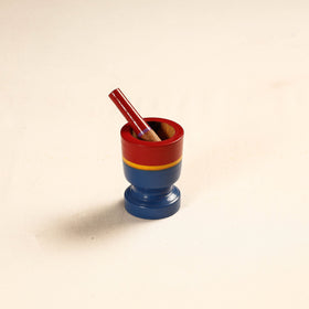  Handmade Lacquered Wooden Mortar & Pestle Set - Small 