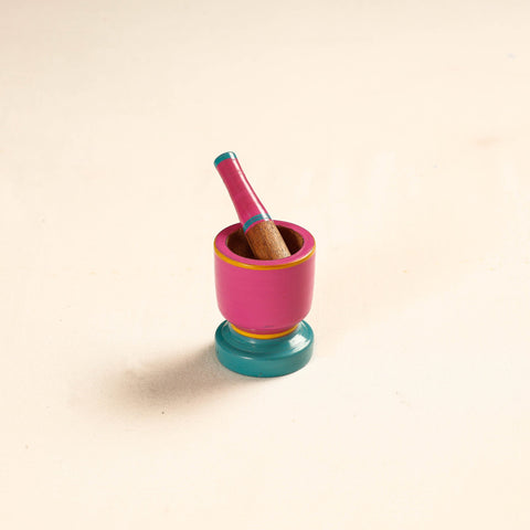 Handmade Lacquered Wooden Mortar & Pestle Set - Small 