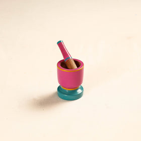  Handmade Lacquered Wooden Mortar & Pestle Set - Small 