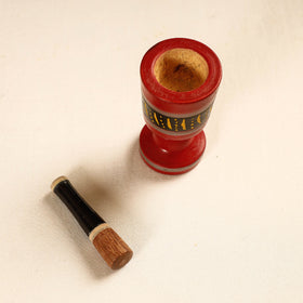  Handmade Lacquered Wooden Mortar & Pestle Set - Small 